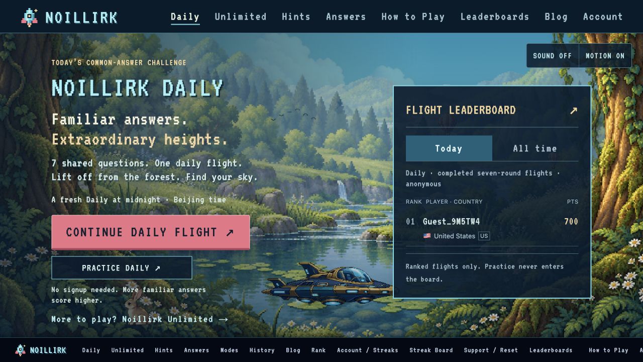 Noillirk Daily lobby with a spaceship and forest scenery